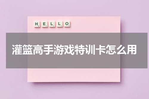 灌篮高手游戏特训卡怎么用