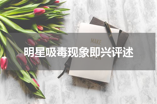 明星吸毒现象即兴评述