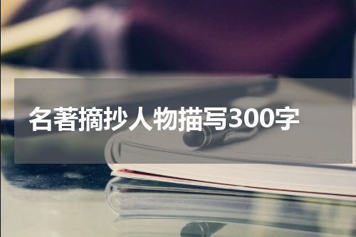 名著摘抄人物描写300字