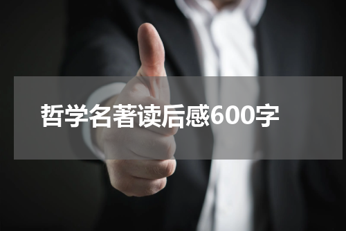 哲学名著读后感600字