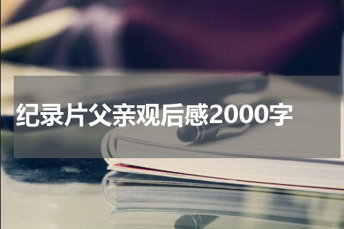 纪录片父亲观后感2000字