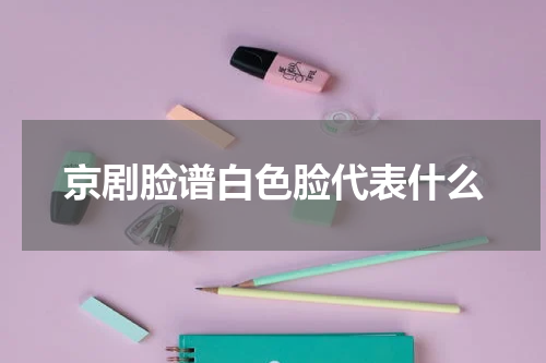 京剧脸谱白色脸代表什么