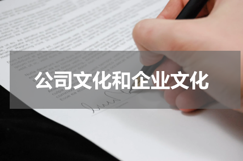 公司文化和企业文化