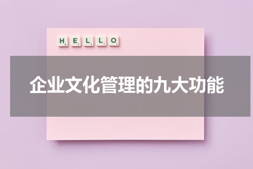企业文化管理的九大功能