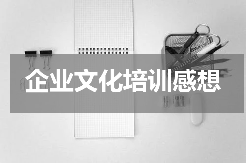 企业文化培训感想