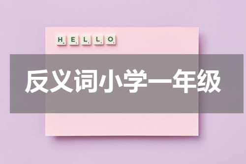 反义词小学一年级