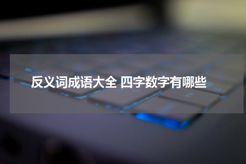 反义词成语大全 四字数字有哪些