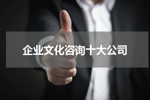 企业文化咨询十大公司