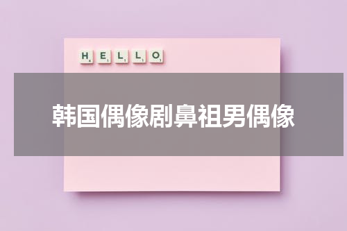 韩国偶像剧鼻祖男偶像