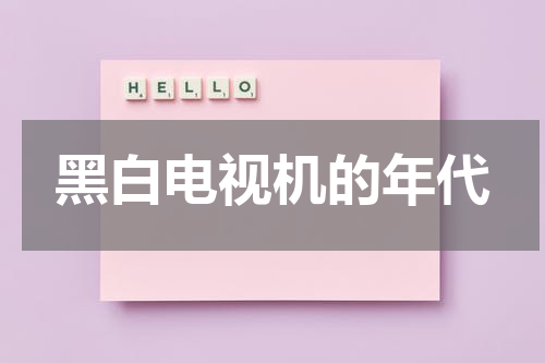 黑白电视机的年代
