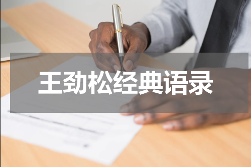 王劲松经典语录