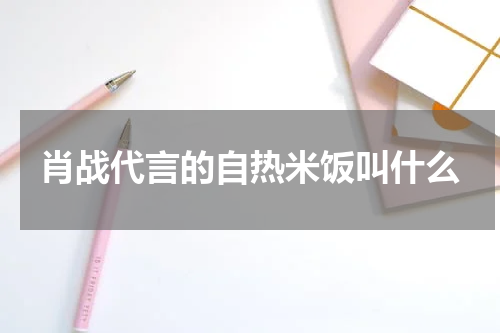 肖战代言的自热米饭叫什么