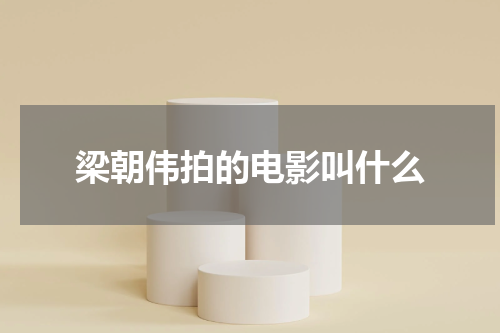 梁朝伟拍的电影叫什么