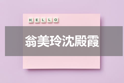 翁美玲沈殿霞