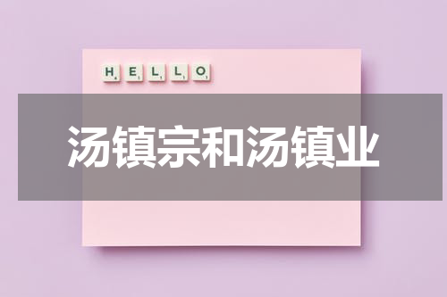 汤镇宗和汤镇业