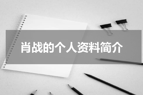 肖战的个人资料简介