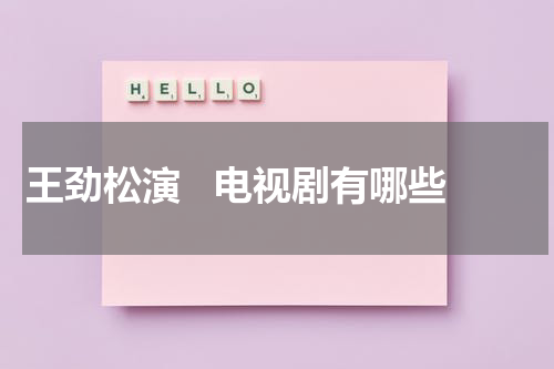 王劲松演   电视剧有哪些