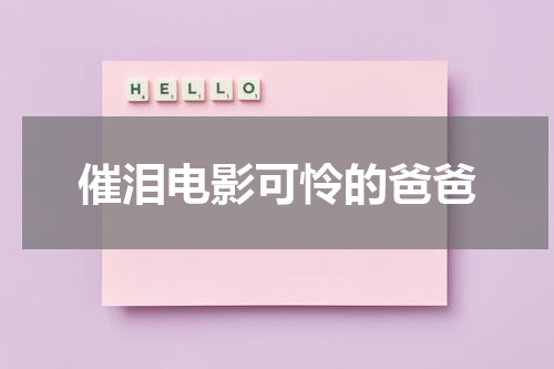 催泪电影可怜的爸爸