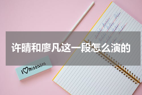 许晴和廖凡这一段怎么演的