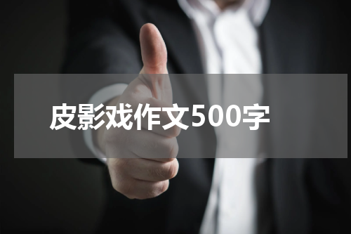 皮影戏作文500字