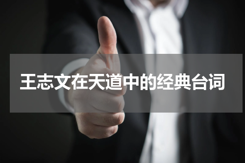 王志文在天道中的经典台词