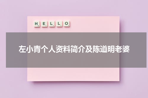 左小青个人资料简介及陈道明老婆