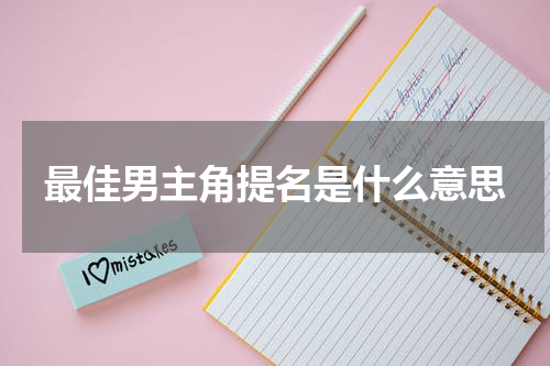最佳男主角提名是什么意思