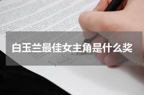 白玉兰最佳女主角是什么奖