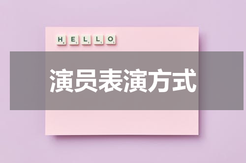演员表演方式