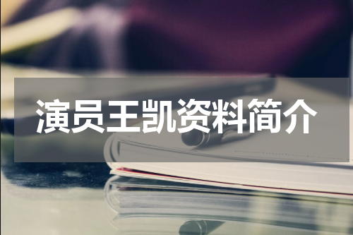 演员王凯资料简介