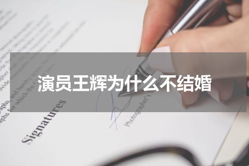 演员王辉为什么不结婚