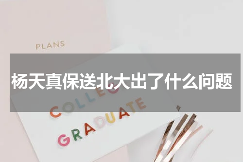杨天真保送北大出了什么问题