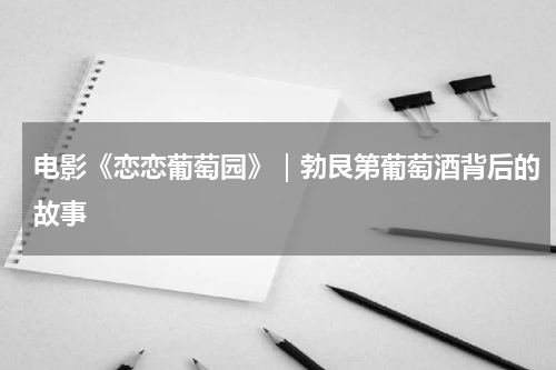 电影《恋恋葡萄园》｜勃艮第葡萄酒背后的故事