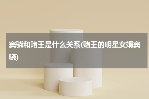 窦骁和赌王是什么关系(赌王的明星女婿窦骁)