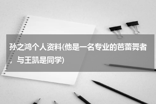 孙之鸿个人资料(他是一名专业的芭蕾舞者，与王凯是同学)